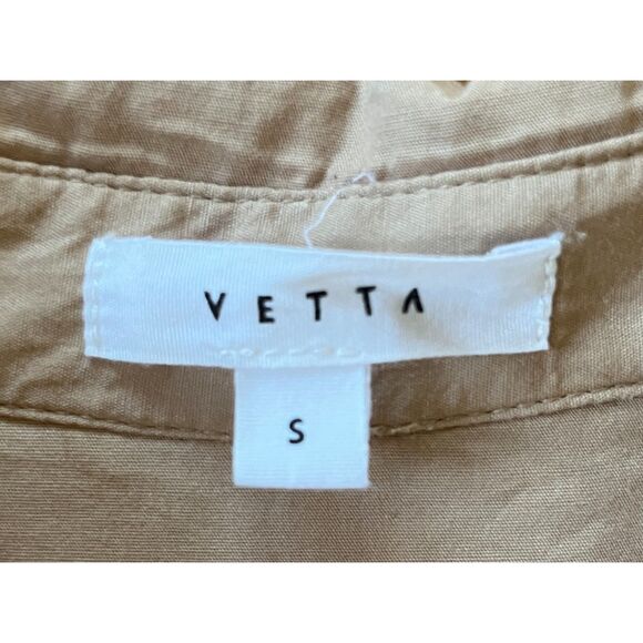 VETTA Brown Organic Cotton Button Up Blouse Shirt Top Women's Size Small - Picture 4 of 11